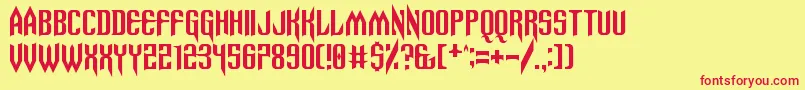 Spinebiting Font – Red Fonts on Yellow Background