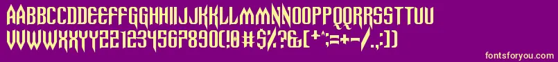 Spinebiting Font – Yellow Fonts on Purple Background