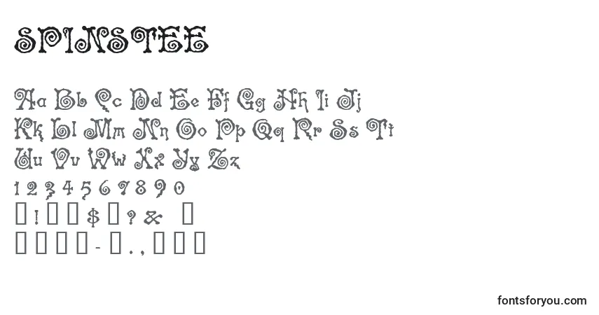 Fuente SPINSTEE (141648) - alfabeto, números, caracteres especiales
