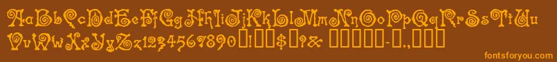 SPINSTEE Font – Orange Fonts on Brown Background