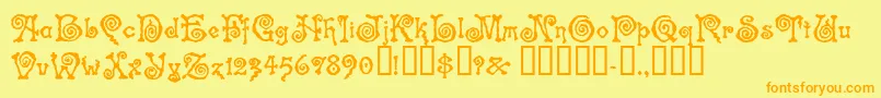 SPINSTEE Font – Orange Fonts on Yellow Background