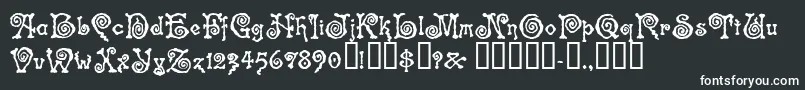 SPINSTEE-fontti – valkoiset fontit mustalla taustalla