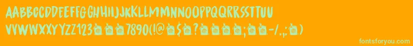 Spinwash DEMO Font – Green Fonts on Orange Background