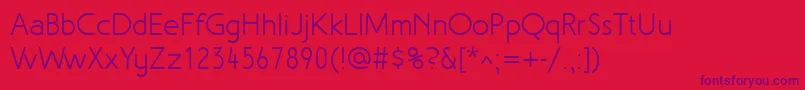 MalvernLf Font – Purple Fonts on Red Background