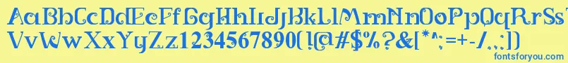 SPIRAL Font – Blue Fonts on Yellow Background