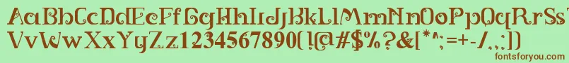 SPIRAL Font – Brown Fonts on Green Background
