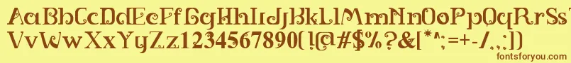 SPIRAL Font – Brown Fonts on Yellow Background