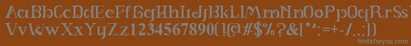 フォントSPIRAL – 茶色の背景に灰色の文字