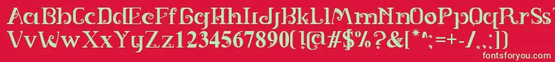 SPIRAL Font – Green Fonts on Red Background