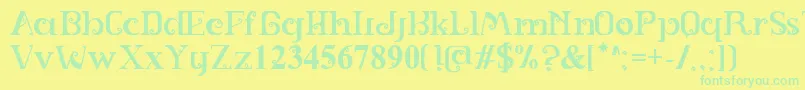 SPIRAL Font – Green Fonts on Yellow Background