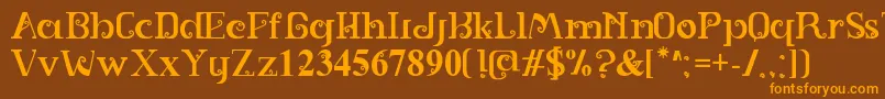SPIRAL Font – Orange Fonts on Brown Background