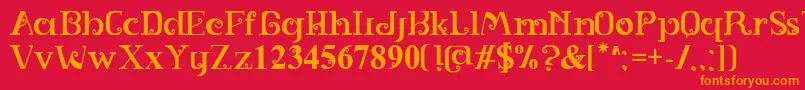 SPIRAL Font – Orange Fonts on Red Background