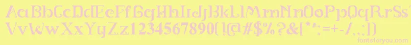 SPIRAL Font – Pink Fonts on Yellow Background