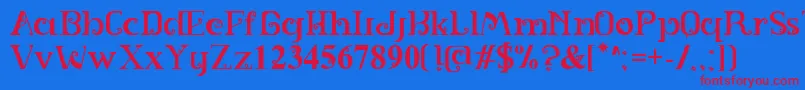 SPIRAL Font – Red Fonts on Blue Background