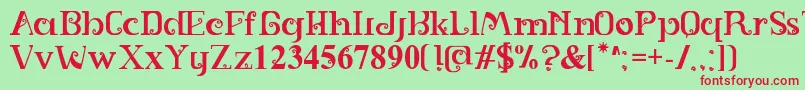 SPIRAL Font – Red Fonts on Green Background