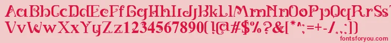 SPIRAL Font – Red Fonts on Pink Background