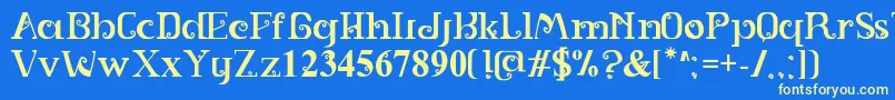 SPIRAL Font – Yellow Fonts on Blue Background