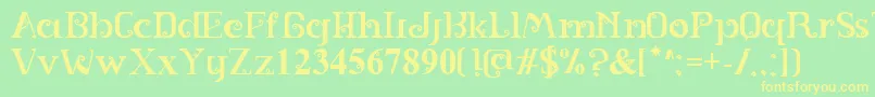 SPIRAL Font – Yellow Fonts on Green Background