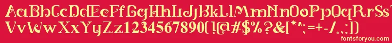 フォントSPIRAL – 黄色の文字、赤い背景