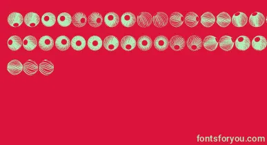 SpiralObject3D font – Green Fonts On Red Background