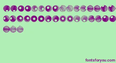 SpiralObject3D font – Purple Fonts On Green Background