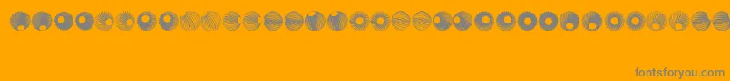 SpiralObject3D-Schriftart – Graue Schriften auf orangefarbenem Hintergrund