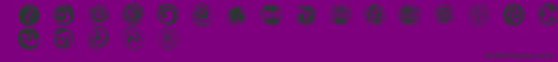 spirals  Font – Black Fonts on Purple Background