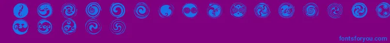 spirals  Font – Blue Fonts on Purple Background