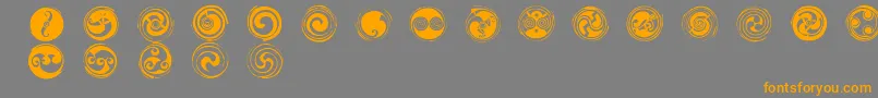 spirals  Font – Orange Fonts on Gray Background