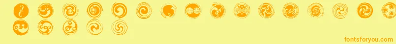 spirals  Font – Orange Fonts on Yellow Background
