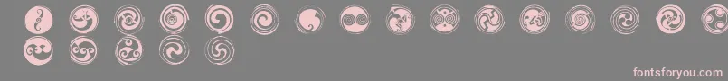 spirals -Schriftart – Rosa Schriften auf grauem Hintergrund