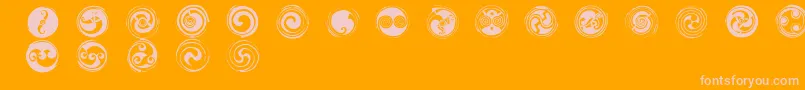spirals  Font – Pink Fonts on Orange Background