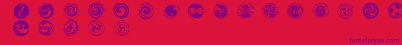 spirals  Font – Purple Fonts on Red Background