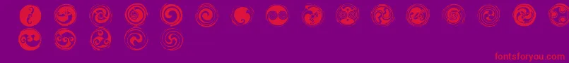spirals  Font – Red Fonts on Purple Background