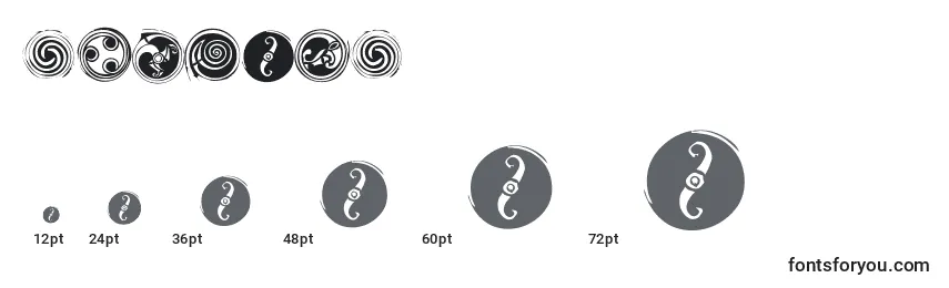 Tamaños de fuente Spirals  (141653)