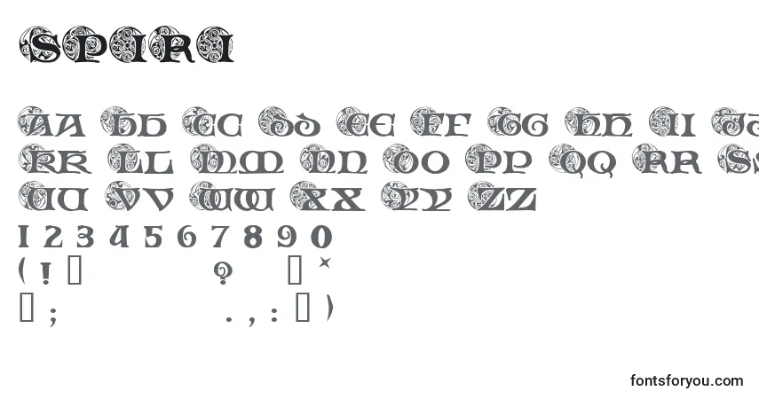 A fonte SPIRI    (141654) – alfabeto, números, caracteres especiais