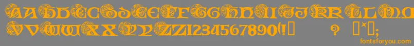 SPIRI   -Schriftart – Orangefarbene Schriften auf grauem Hintergrund