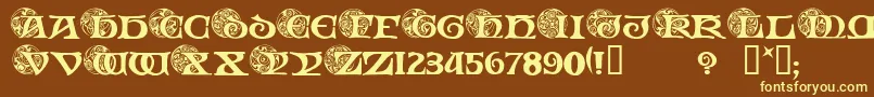 SPIRI    Font – Yellow Fonts on Brown Background