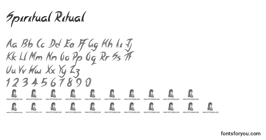 Schriftart Spiritual Ritual – Alphabet, Zahlen, spezielle Symbole