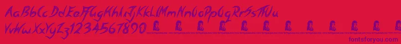 Spiritual Ritual Font – Purple Fonts on Red Background
