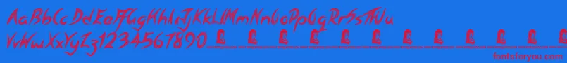 Spiritual Ritual Font – Red Fonts on Blue Background
