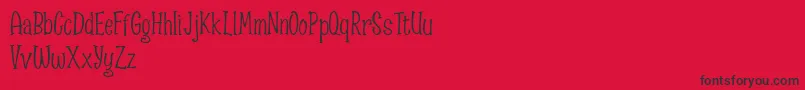 フォントSpizzella Free font – 赤い背景に黒い文字