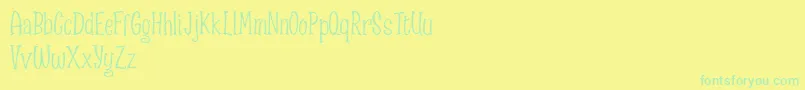 Spizzella Free font Font – Green Fonts on Yellow Background