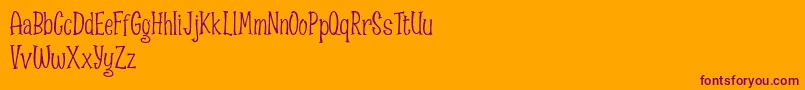 Spizzella Free font-fontti – violetit fontit oranssilla taustalla