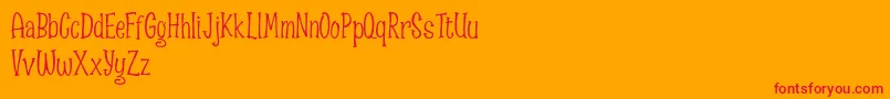 Spizzella Free font Font – Red Fonts on Orange Background