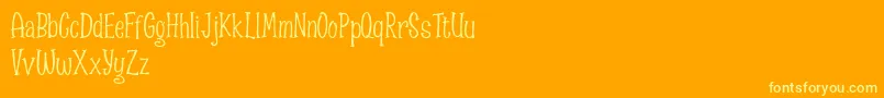 Spizzella Free font-Schriftart – Gelbe Schriften auf orangefarbenem Hintergrund