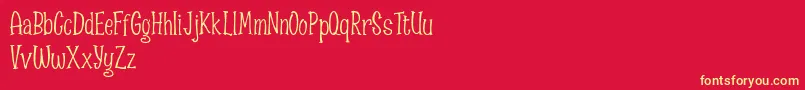 Czcionka Spizzella Free font – żółte czcionki na czerwonym tle