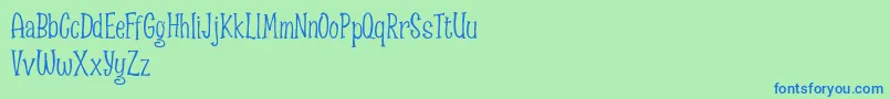 Spizzella Free font Font – Blue Fonts on Green Background