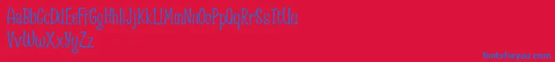 Spizzella Free font-fontti – siniset fontit punaisella taustalla