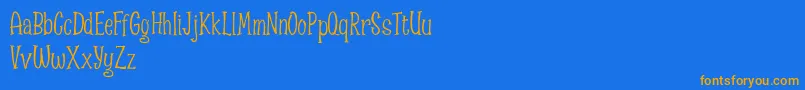 Fonte Spizzella Free font – fontes laranjas em um fundo azul
